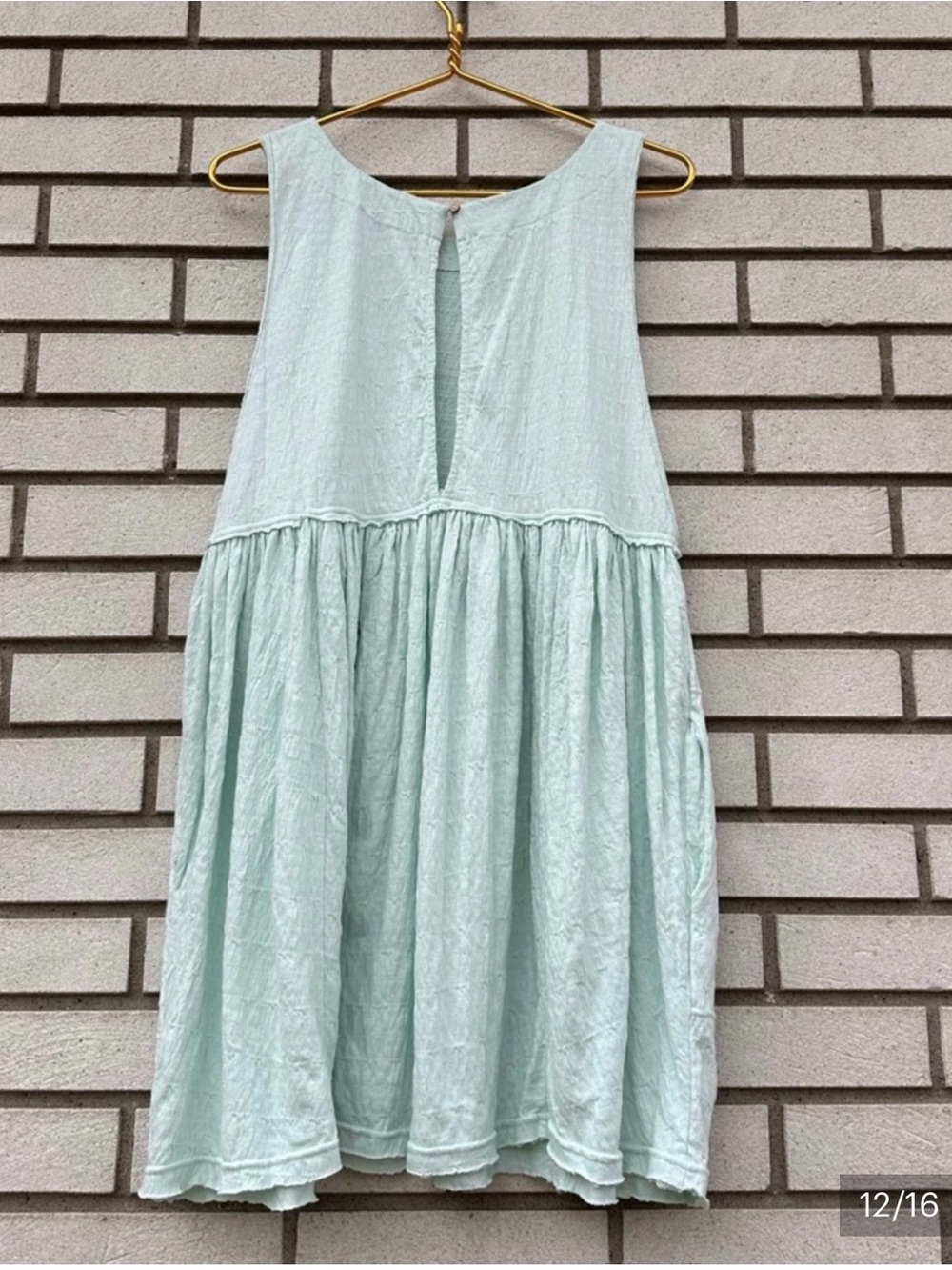 Free People FP Beach I’m Still Obsessed Mini Dress Palm Babydoll Keyhole M - Picture 10 of 10